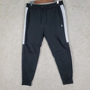 Polo Ralph Lauren Joggers Men's M Black White Performance Athletic Sweatpants